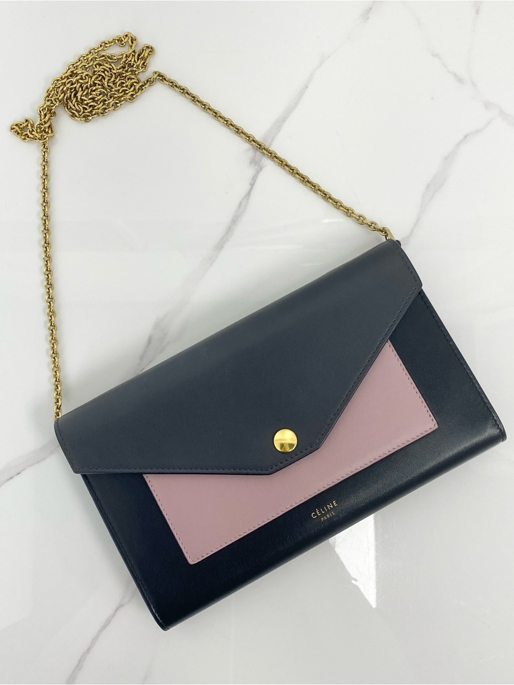 Celine Ceine Pocket Envelope Wallet on Chain